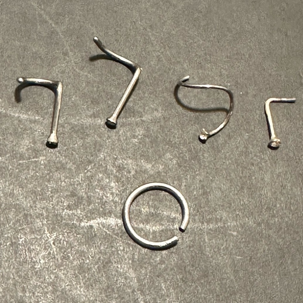 5 sterling silver nose rings